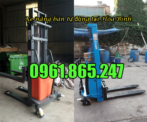 Xe nâng bán tự động tại hòa bình