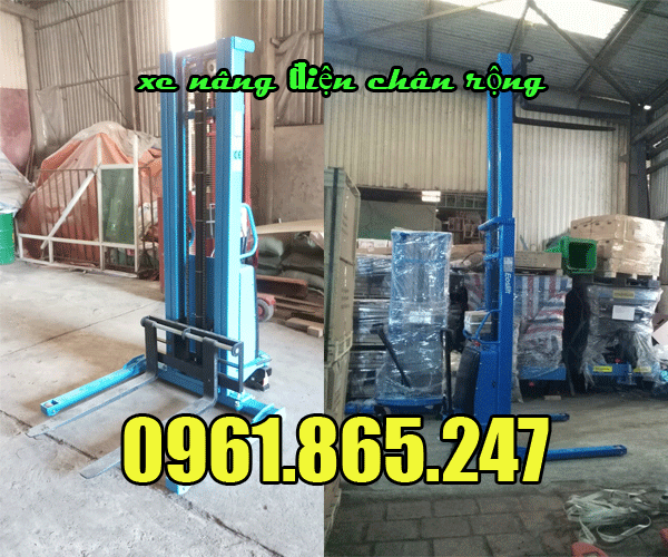 Xe nâng điện chân rộng