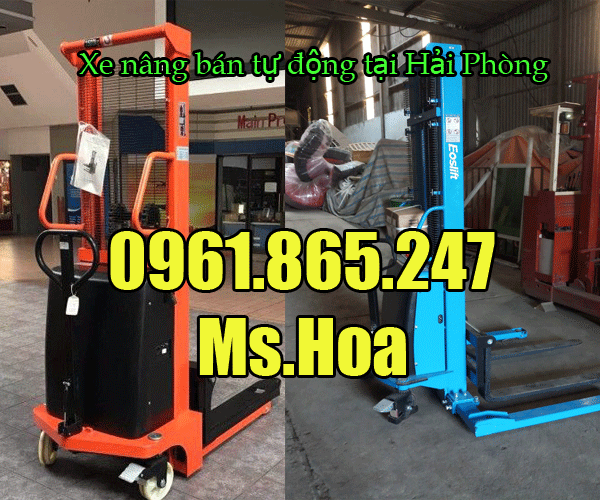 Xe nâng bán tự động tại Hải Phòng
