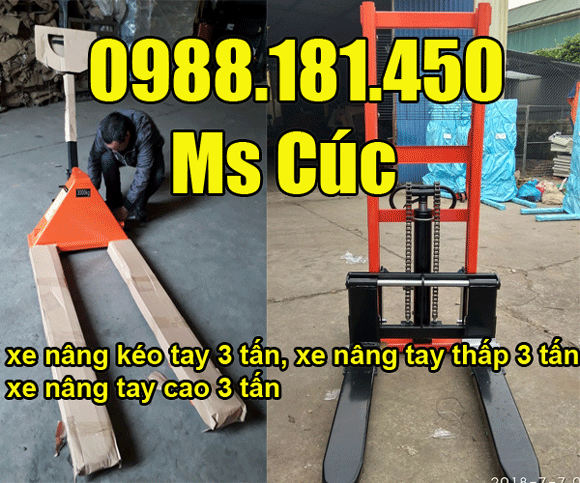 địa chỉ bán xe nâng kéo tay 3 tấn