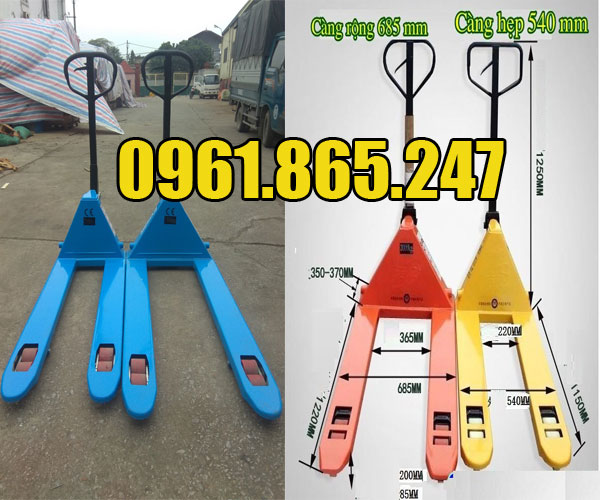 Xe nâng tay 2500kg càng rộng